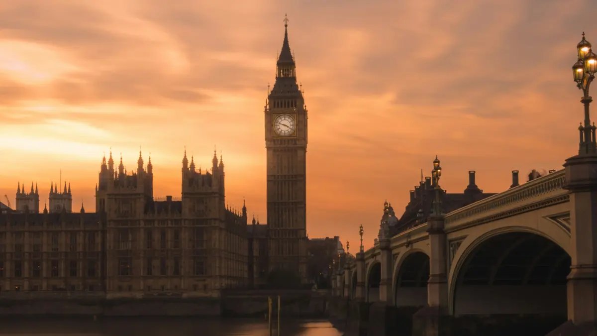 Londres, atardecer, Big Ben, Reino Unido.