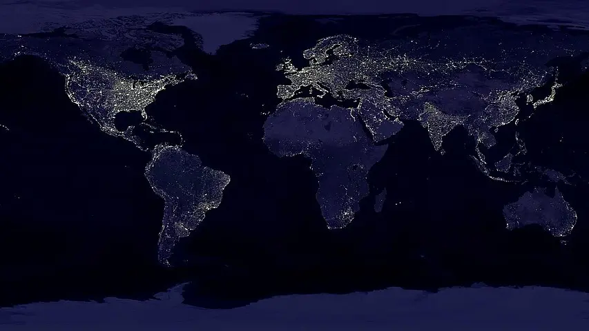 Mundo globalizacion mercados mapa luces energía
