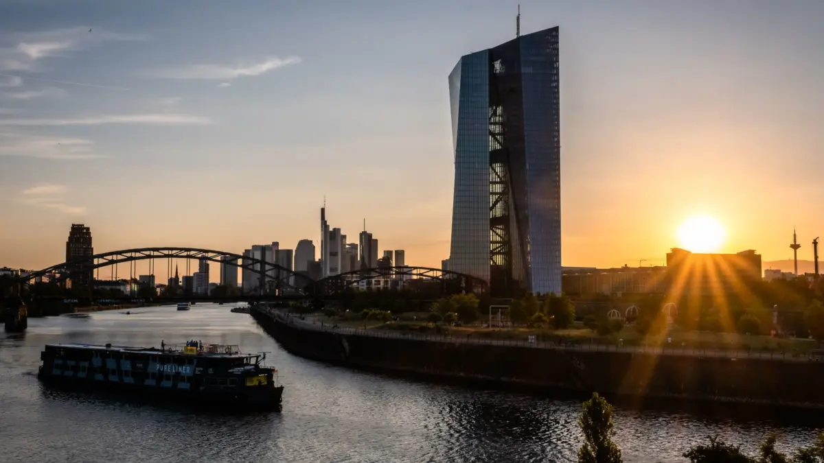 Photo of the European Central Bank  (ECB) Main buildung in Frankfurt, Germany