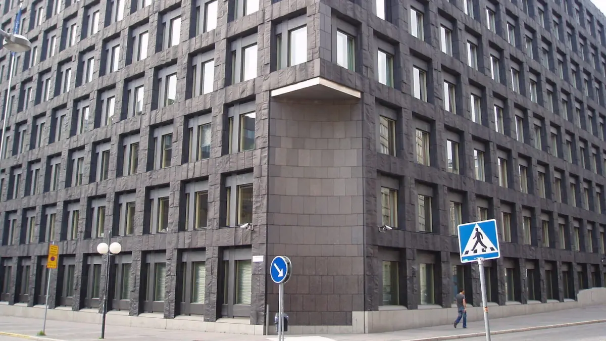 Sede del Banco Nacional de Suecia (Riksbank) en Brunkebergstorg (Estocolmo)