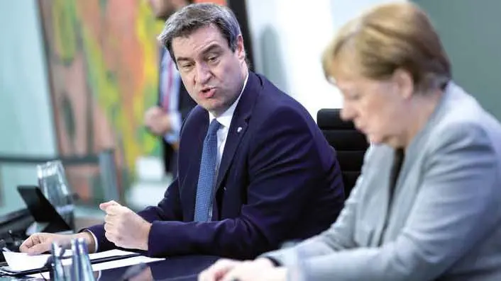 Ángela Merkel y Marcus Söder