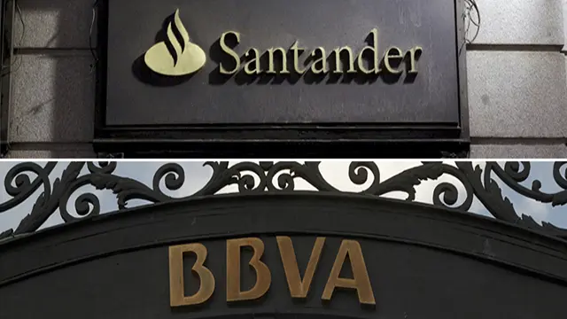 Logos de Banco Santander y BBVA