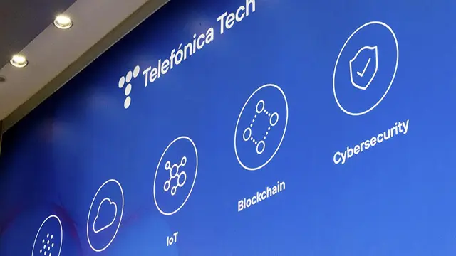 Logo de Telefónica tech, filial tecnológica de la compañía
