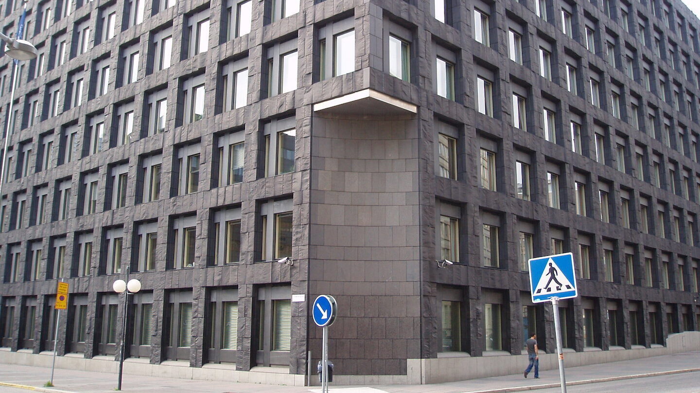 Sede del Banco Nacional de Suecia (Riksbank) en Brunkebergstorg (Estocolmo)
