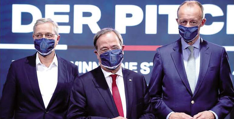 Norbert Röttgen, Armin Laschet y Friederich Merz