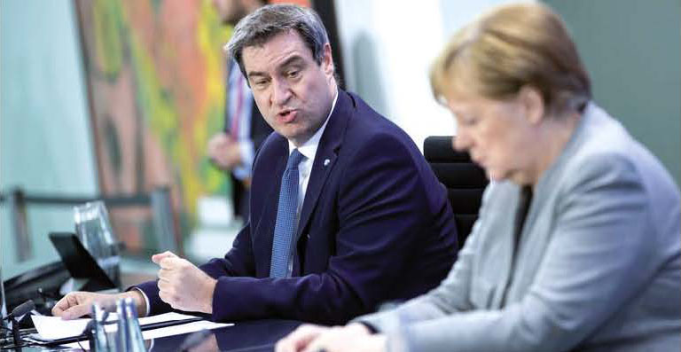 Ángela Merkel y Marcus Söder