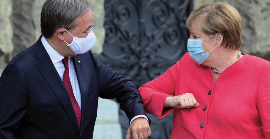 Armin Laschet y Angela Merkel