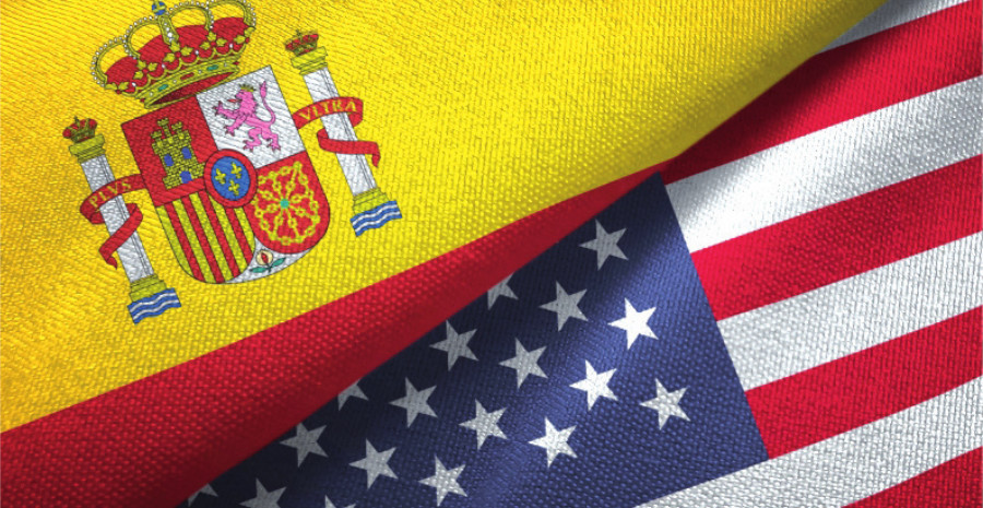 Banderas de España y EEUU