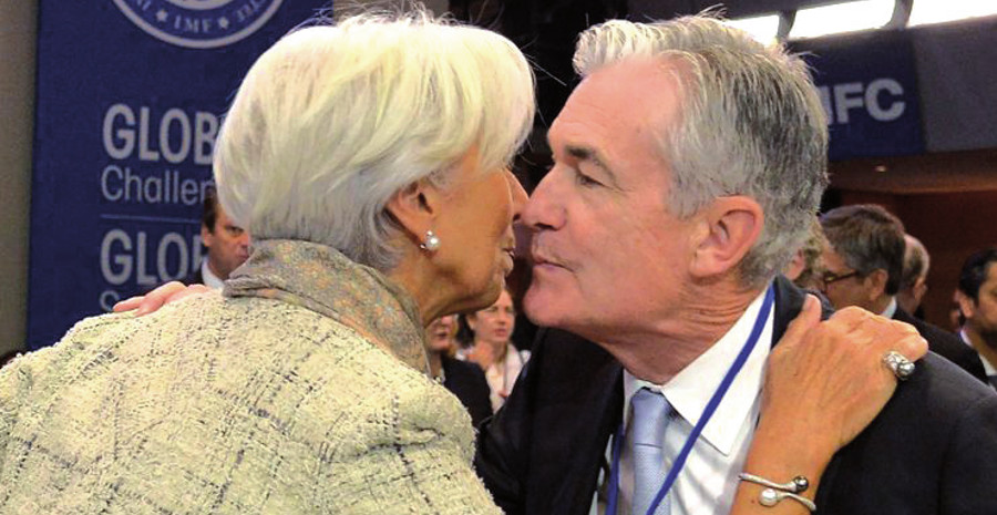Christine Lagarde y Jerome Powell